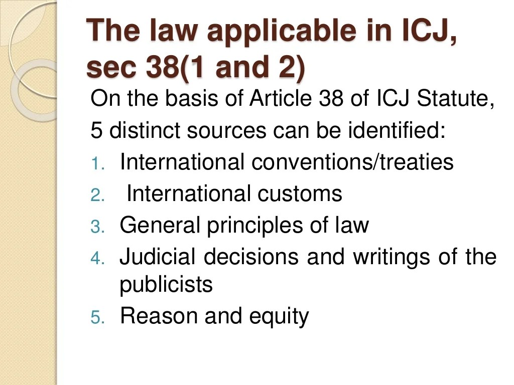 Law international sources ppt presentation powerpoint